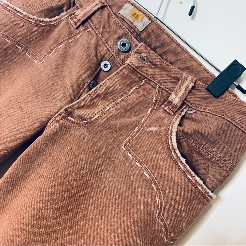 Antik Denim Tan Flares cute STITCHING